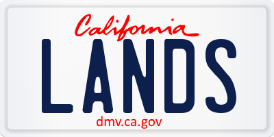 CA license plate LANDS