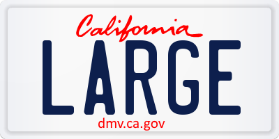CA license plate LARGE