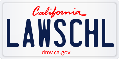 CA license plate LAWSCHL
