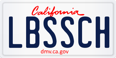 CA license plate LBSSCH