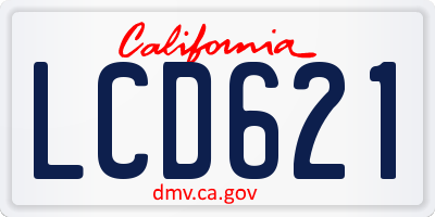 CA license plate LCD621
