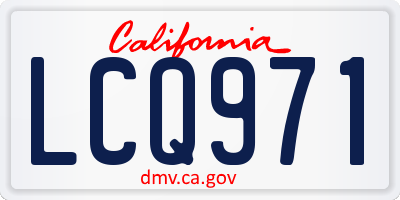 CA license plate LCQ971