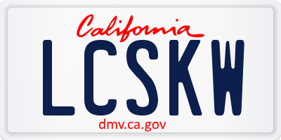 CA license plate LCSKW