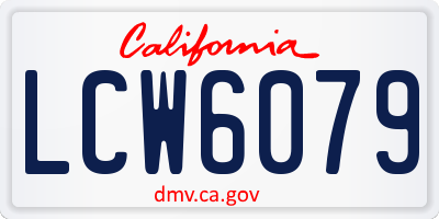 CA license plate LCW6079