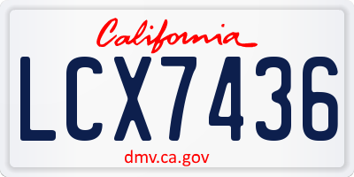 CA license plate LCX7436