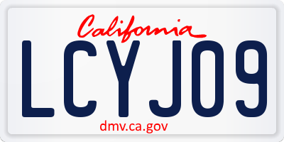 CA license plate LCYJ09