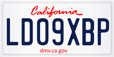 CA license plate LD09XBP