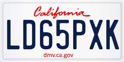 CA license plate LD65PXK