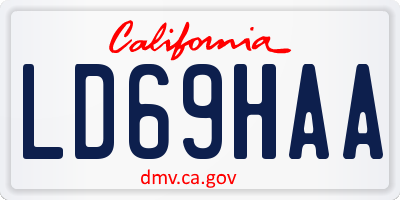 CA license plate LD69HAA