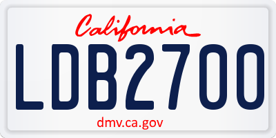 CA license plate LDB2700