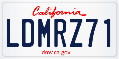 CA license plate LDMRZ71