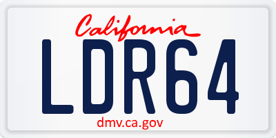 CA license plate LDR64