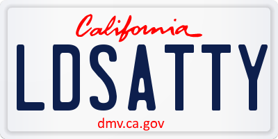 CA license plate LDSATTY