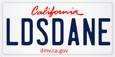 CA license plate LDSDANE