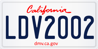 CA license plate LDV2002