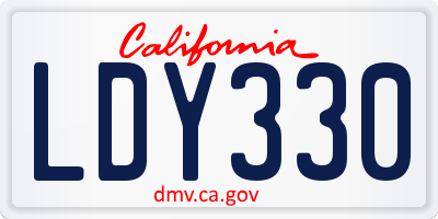 CA license plate LDY330