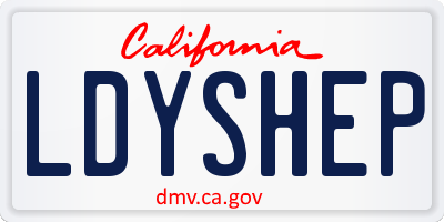 CA license plate LDYSHEP