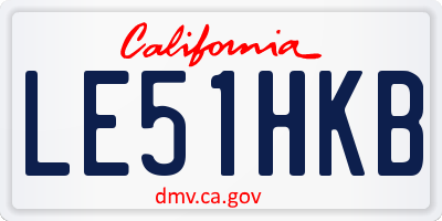 CA license plate LE51HKB