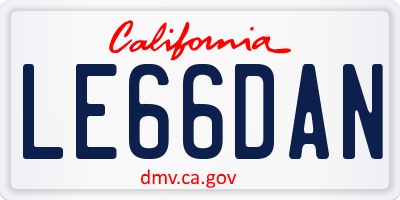 CA license plate LE66DAN