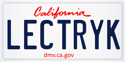 CA license plate LECTRYK