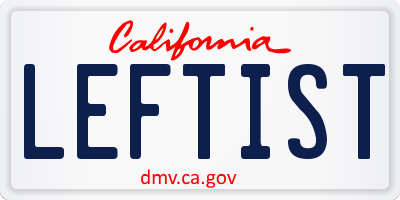 CA license plate LEFTIST