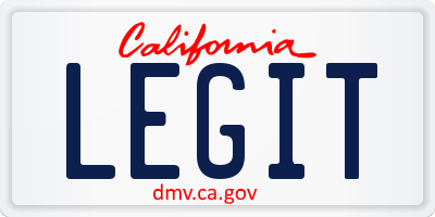 CA license plate LEGIT