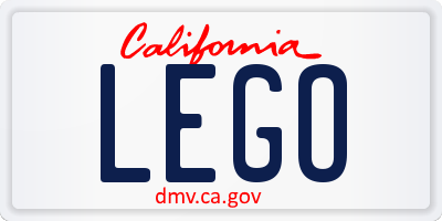 CA license plate LEGO