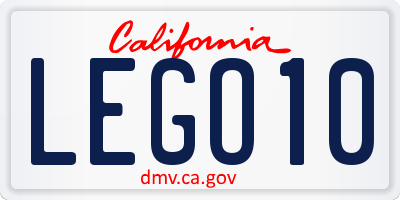 CA license plate LEGO10