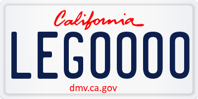 CA license plate LEGOOOO