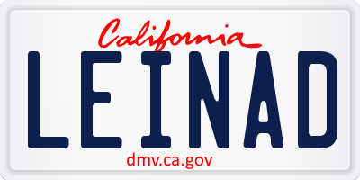 CA license plate LEINAD