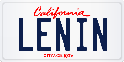 CA license plate LENIN