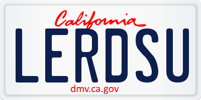 CA license plate LERDSU