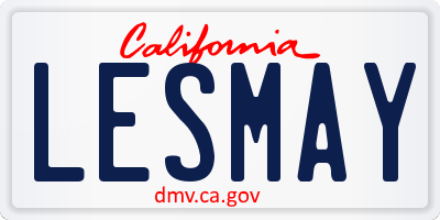 CA license plate LESMAY