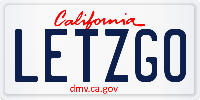 CA license plate LETZGO