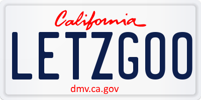 CA license plate LETZGOO