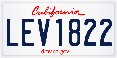 CA license plate LEV1822