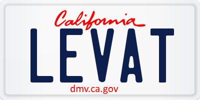 CA license plate LEVAT