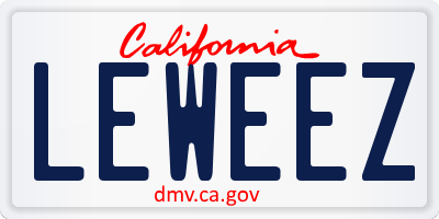 CA license plate LEWEEZ