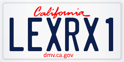 CA license plate LEXRX1