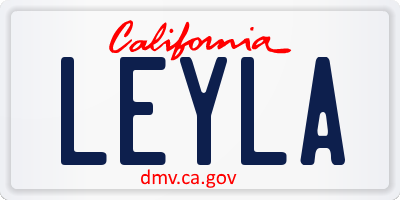 CA license plate LEYLA