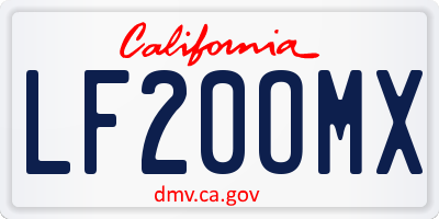 CA license plate LF20OMX