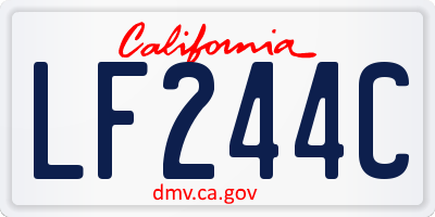 CA license plate LF244C