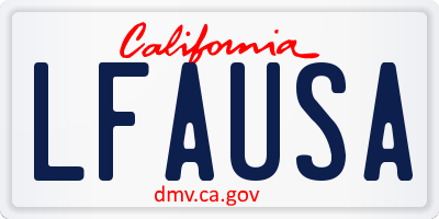 CA license plate LFAUSA