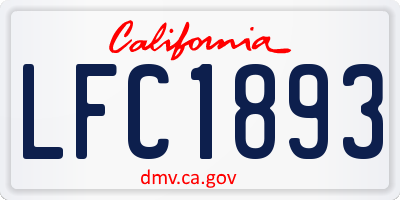 CA license plate LFC1893