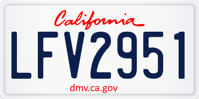 CA license plate LFV2951