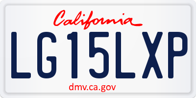 CA license plate LG15LXP