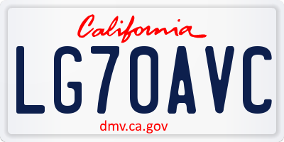 CA license plate LG70AVC