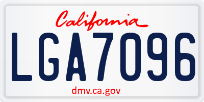 CA license plate LGA7096