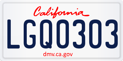 CA license plate LGQ0303