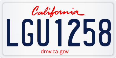 CA license plate LGU1258